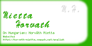 mietta horvath business card